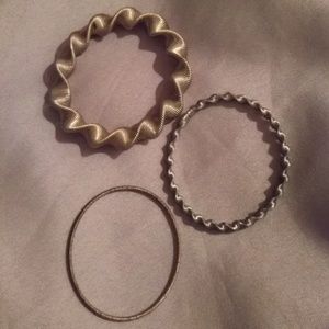 3 Vintage wire sprial bracelets